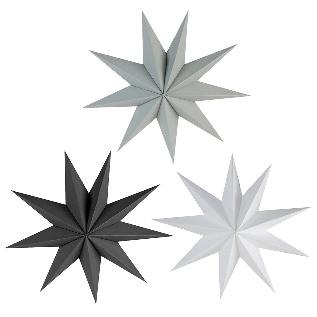 3D 9 ракурсов бумага со звездами звезд для рождественской вечеринки украшения