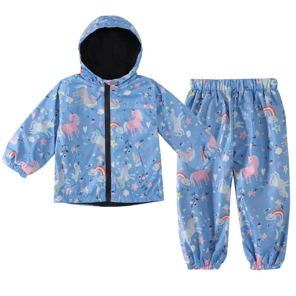 LZH Children Clothing Autumn Toddler Girls Clothes Unicorn Raincoat Jackets+Pants Outfit Kids Sports Suit For Boys Clothing Sets
