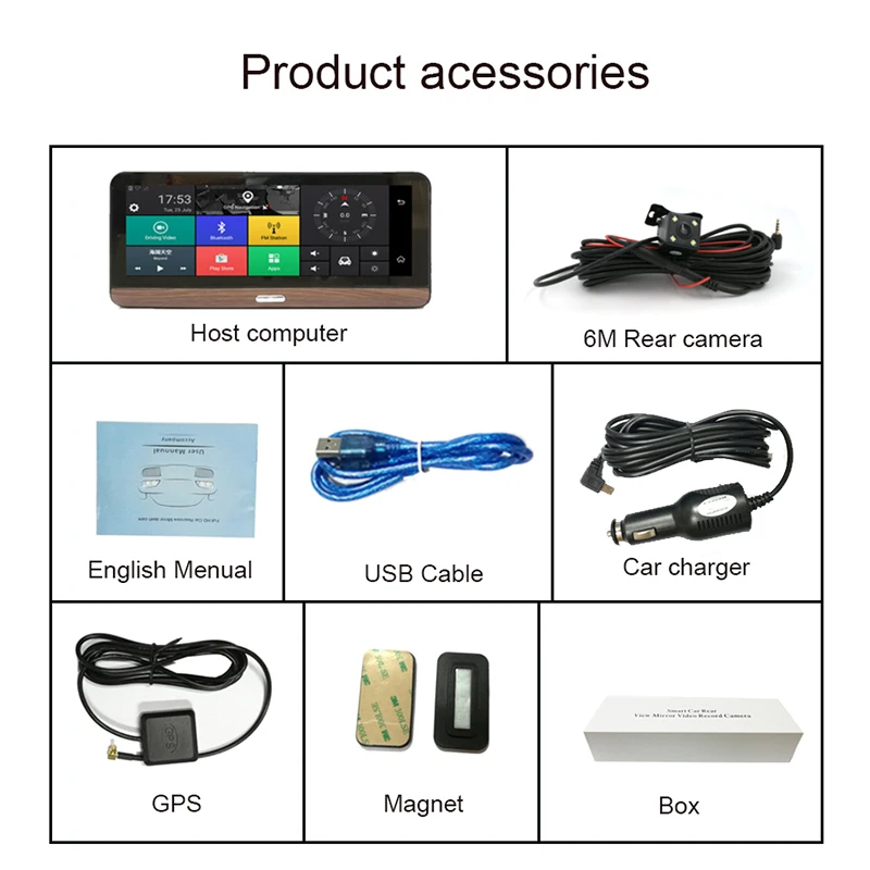 

Anfilite 7.84 4G Android ADAS Car Camera DVR Dash Cam 1080p Video Recorder 1+16GB GPS navigation support parking rear camera