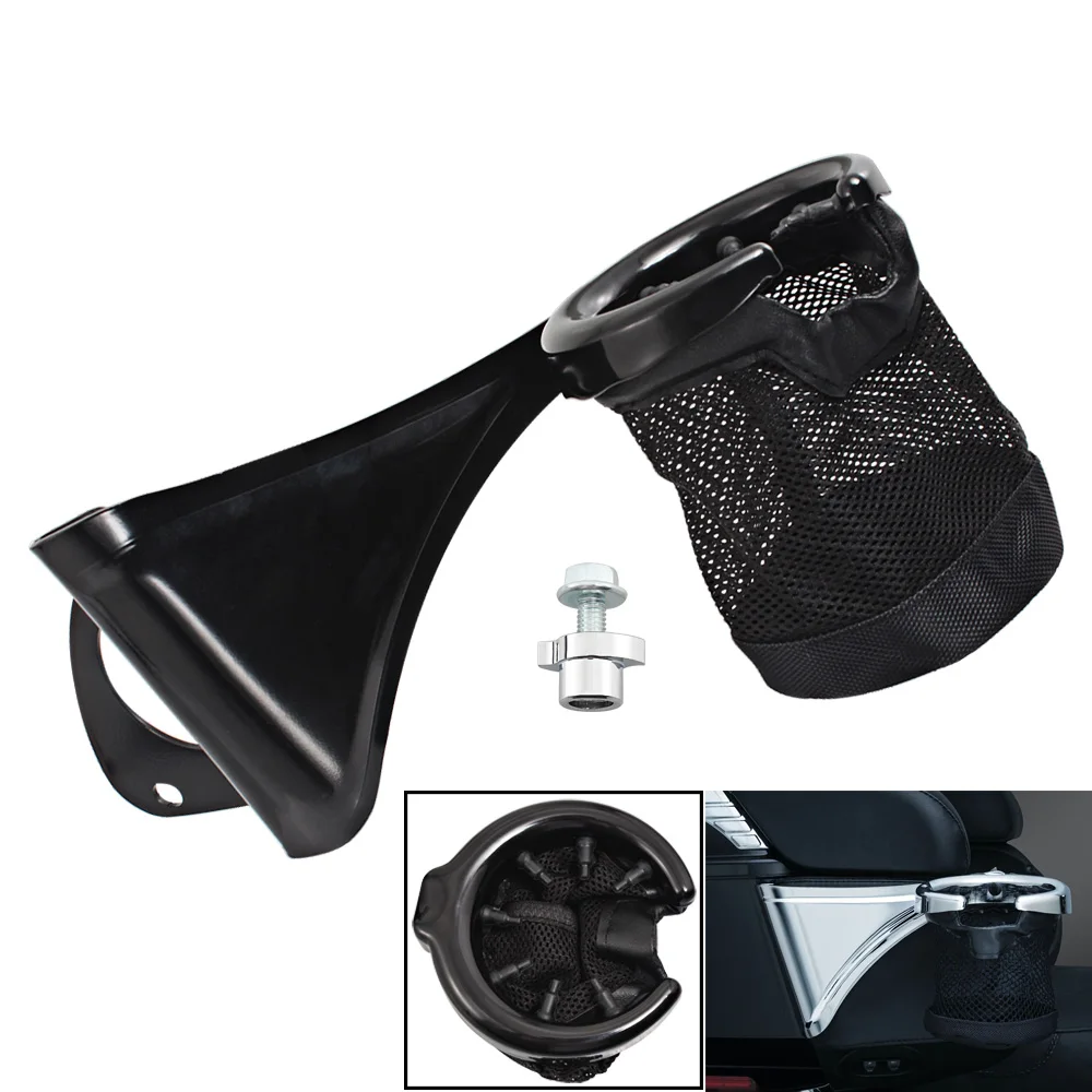 

Motorcycle Rear Passenger Drink Cup Holder With Basket Fits For Harley Touring & Trike Electra Glide 2014-2020 Models