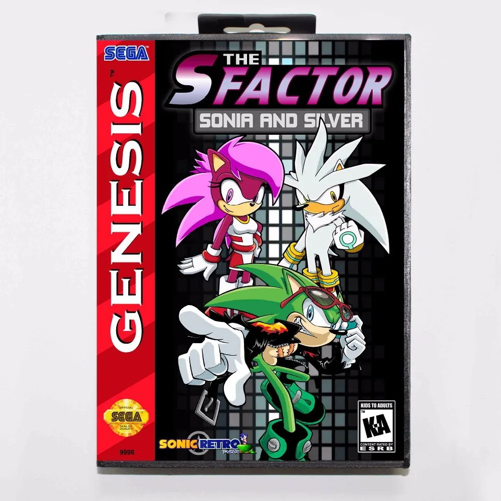 Хит продаж S фактор Sonic и серебристый 16 бит MD карточная игра с коробку для Sega