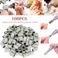 100pcs nail sanding bands machine for manicure pedicure tools drill bits file 180 grit nail arts accessories fashion for women