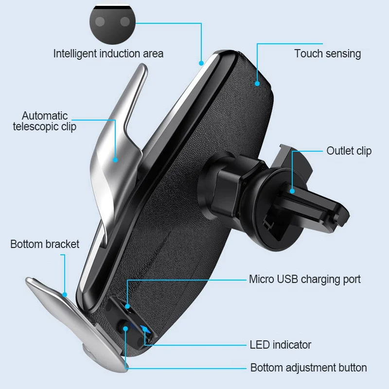 15 Вт автомобильное беспроводное зарядное устройство Быстрая зарядка волшебный