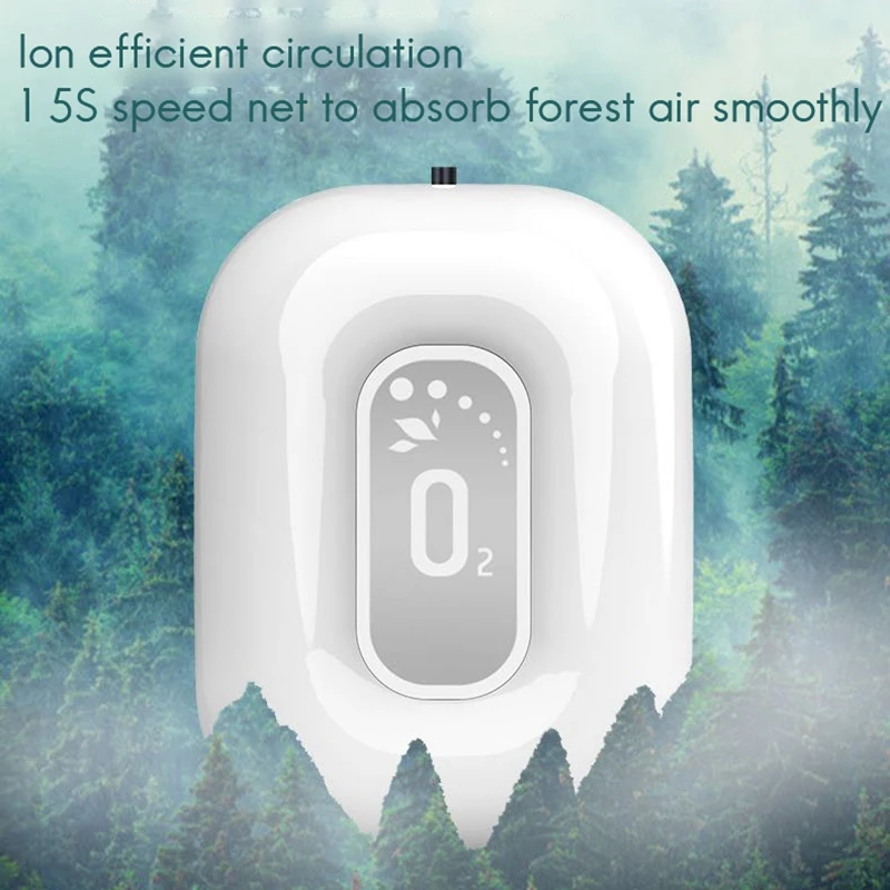 

2x Fashionable Personal Wearable Mini Negative Ion Necklace Hanging Neck Air Purifier Ionizer Generator Red & Silver