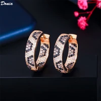 donia jewelry european and american fashion copper aaa zircon earrings multicolor luxury leopard ear ring banquet fashion