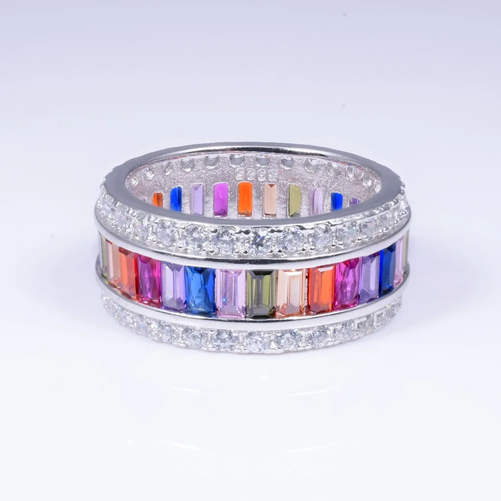 Вечный сапфир рубиновый Перидот кунцит топаз 925 пробы серебро для мужчин t