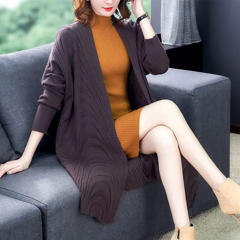 Retro Cardigan Women Long Sleeve New Female Elegant Pocket Knitted Outerwear Sweater Jacket Tops for lady High Quality |
