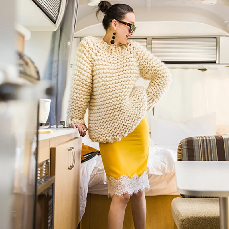 Женский Теплый свитер с высоким воротником белый мягкий большого размера 4XL зима