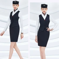 stewardess uniform aviation professional vest suit reception sales beauty salon hotel receptionist exotic novelty costumes