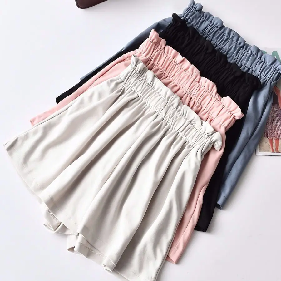 

2019 new shorts women's summer loose Korean versatile high waist flower bud wide leg running hot pants student leisure