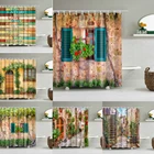 3D Скандинавская итальянская уличная душевая занавеска, садовая декоративная занавеска для душа с цветами, декоративная занавеска для ванной комнаты из ткани