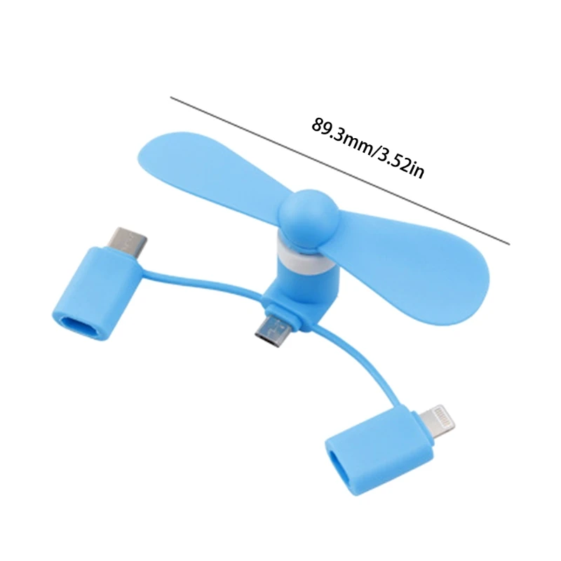 

3-in-1 Mini Mobile Phone Fan Portable Cellphone Fan Energy Saving Noiseless Creative USB Small Fan for Outdoor Travel Office