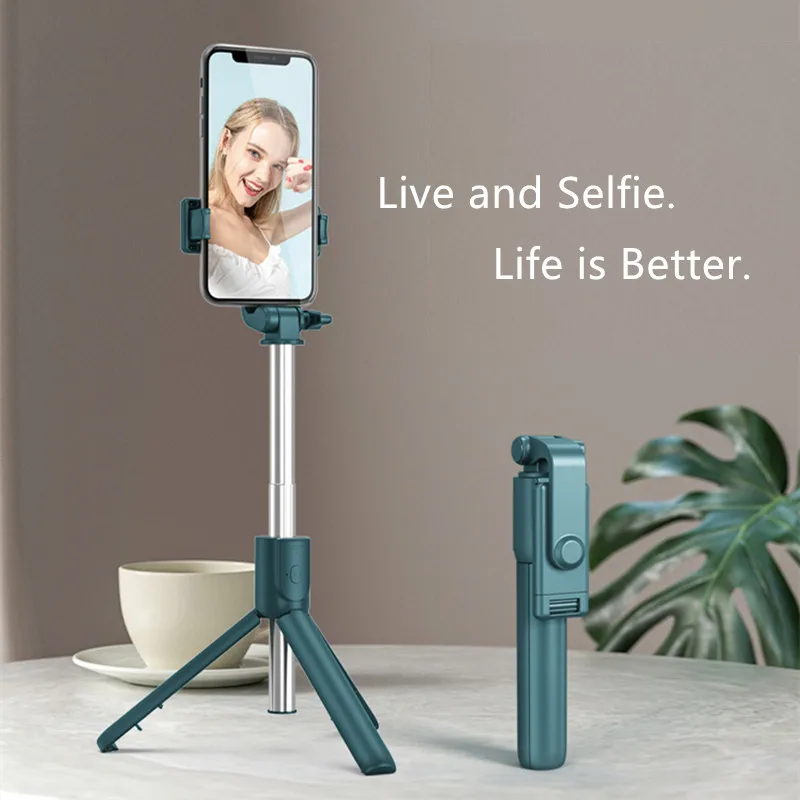 selfie stick with tripod for mobile phone wireless bluetooth for xiaomi huawei iphone ios android stabilizer cellphone free global shipping
