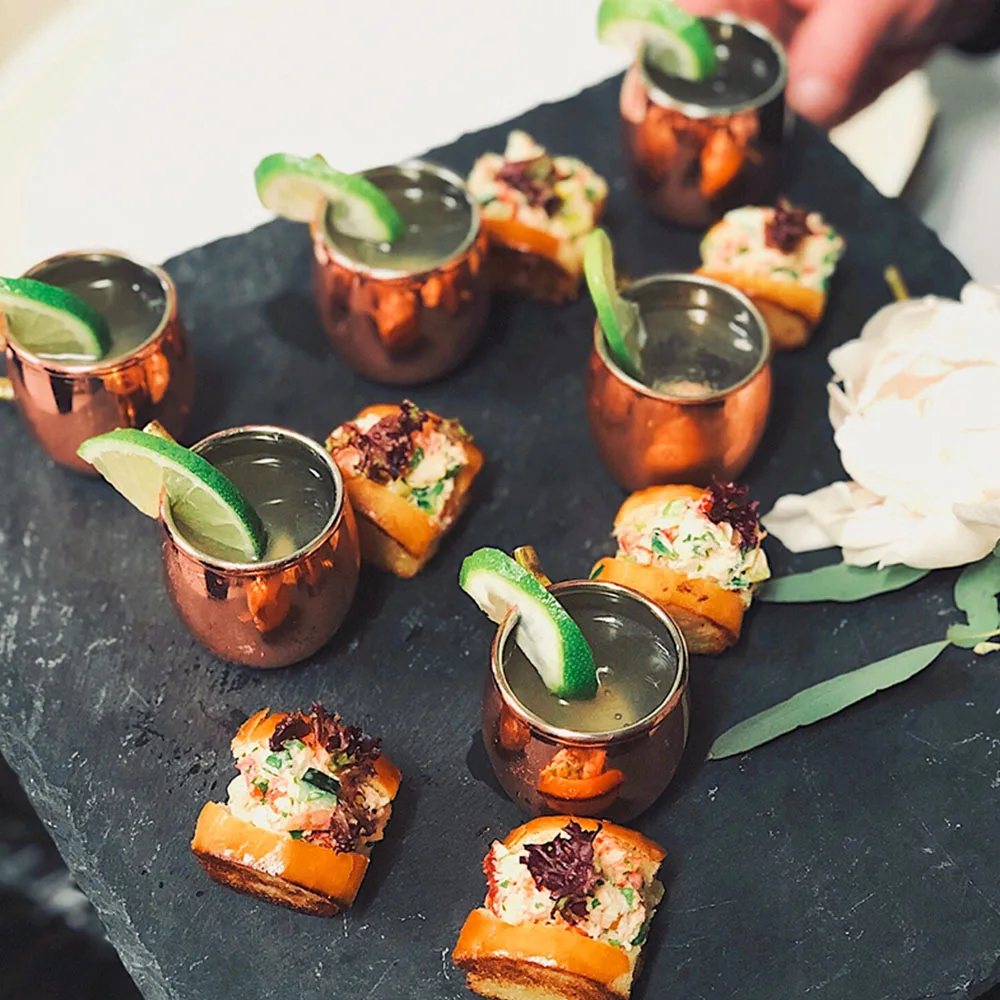 1 шт./4 шт. 60 мл 2 унции молотковая медная позолоченная Московская мюла кружка Мини