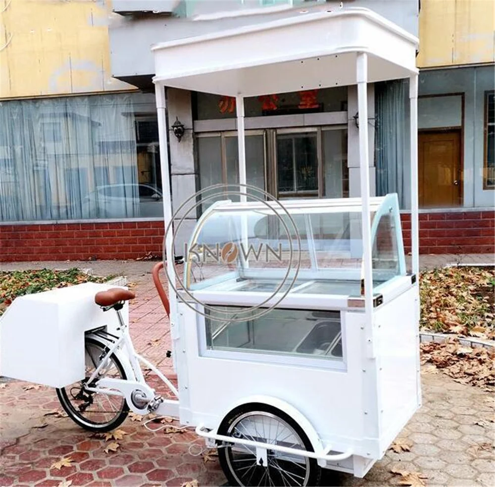 Трехколесный электрический трехколесный велосипед с морозильной камерой для