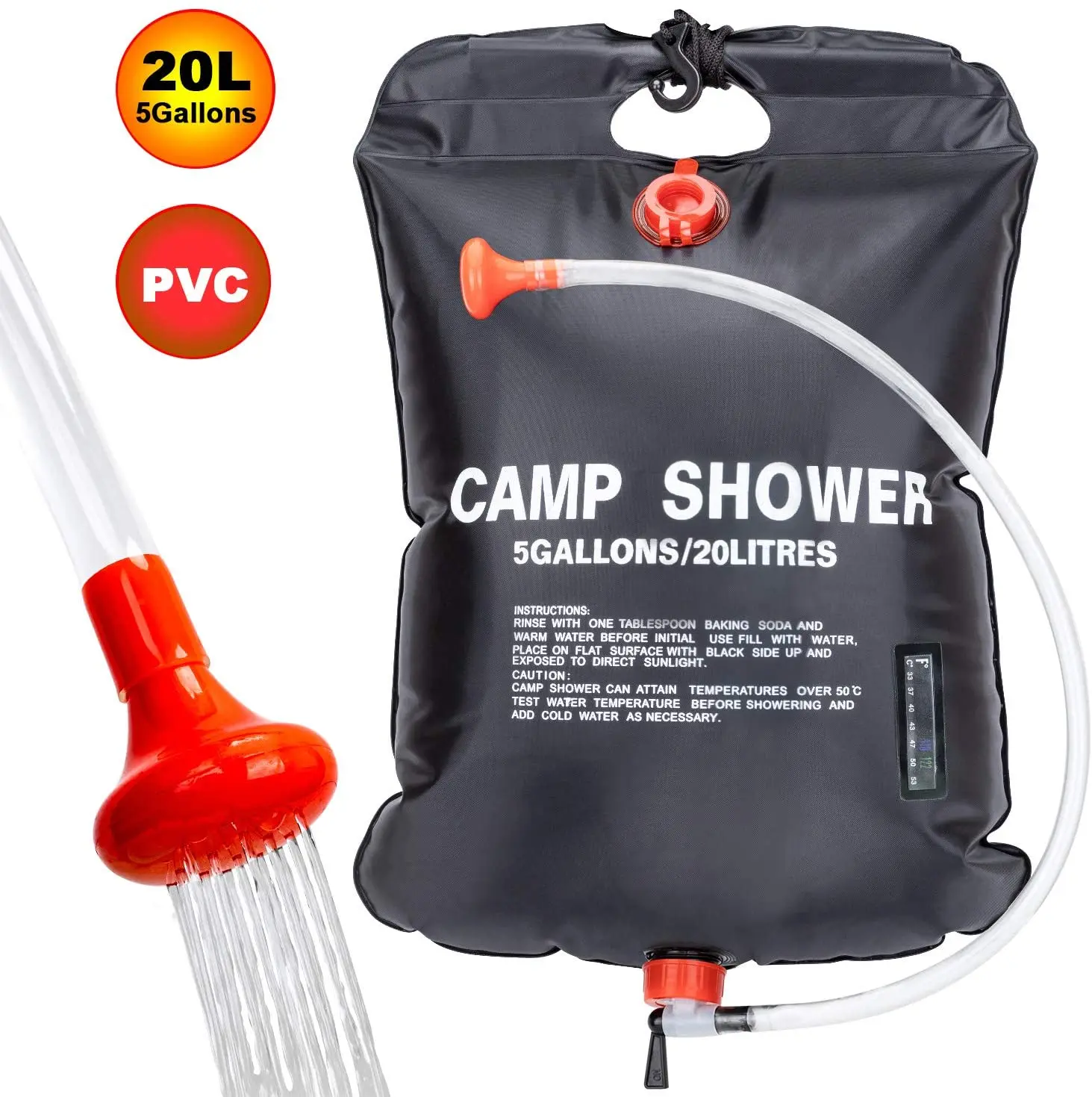 Мешок для душа с подогревом на солнечной энергии 20 л/5 галлонов|water bag|camping water baghiking