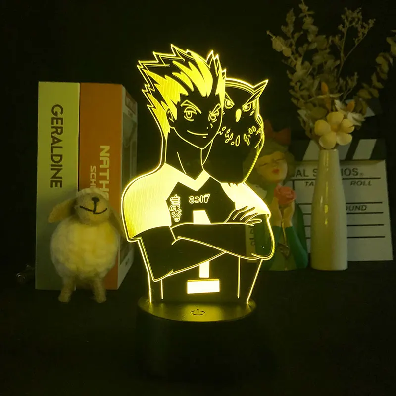 

Delineascope подарок Лидер продаж японский аниме «Haikyuu Hinata» Shoyo кагеяма тобио 3D ночной Светильник будильник база Цвет изменение