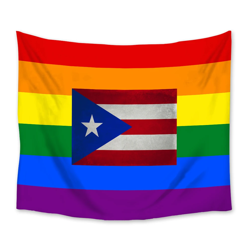 

Rainbow Flag Colorful Tapestry Wall Hanging Polyester Home Bedroom Decor Cartoon Bedspread Beach Mat Blanket Yoga Mat Tapestries