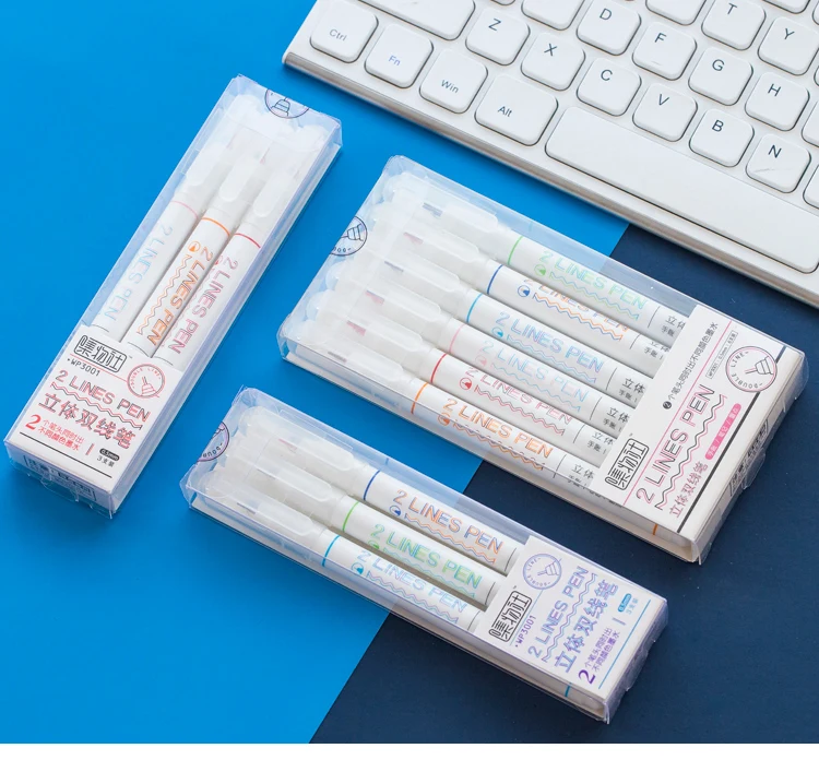 Набор хайлайтеров с двойным наконечником красного и синего цвета чернильный