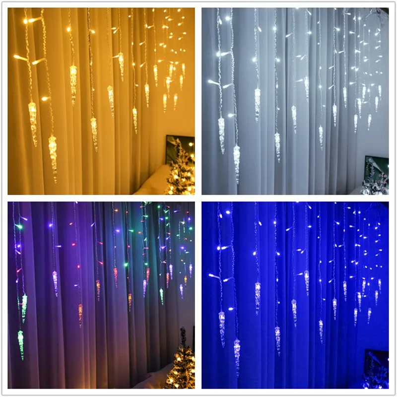 

Simulation Icicle Garland LED String Lights Christmas Outdoor Decoration 3.5m Garland Curtain Icicle String Led Light 220V 110V