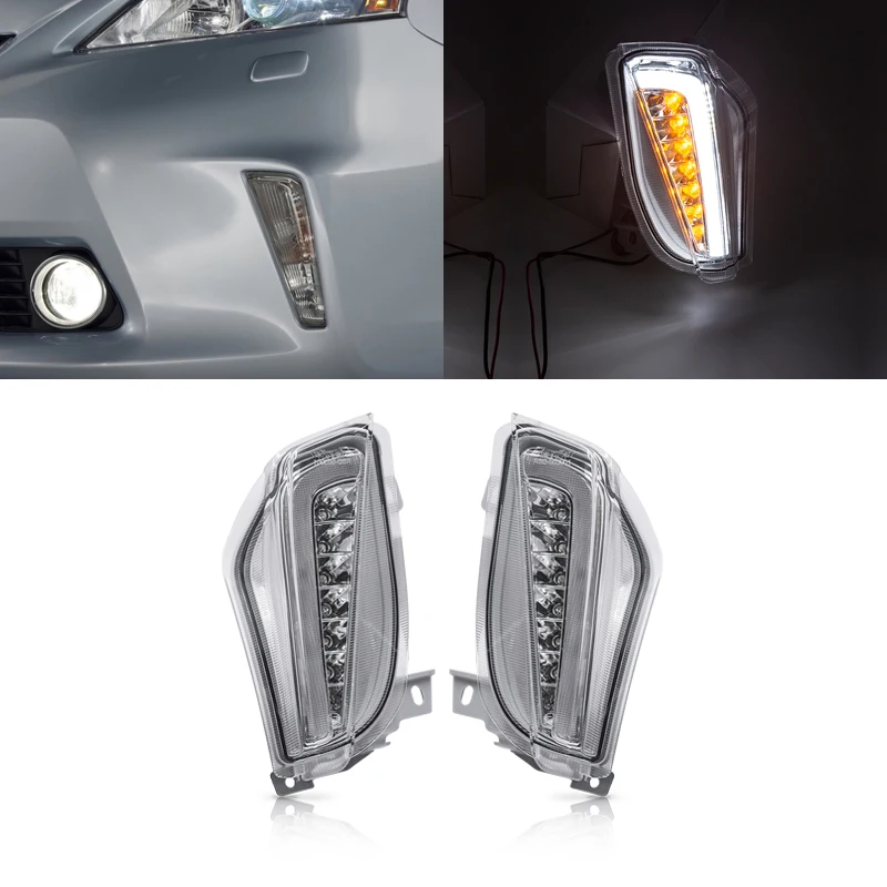 

Комплект СВЕТОДИОДНЫХ указателей поворота, для Toyota Prius V 2012, 2013, 2014, 2 в 1, Белый/янтарный