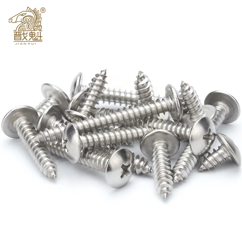 20/55pcs Cross Recessed Truss Head Self-tapping Screw 304 Stainless Steel M3 M4 M5 M6 Phillips Mushroom Head Wood Screw