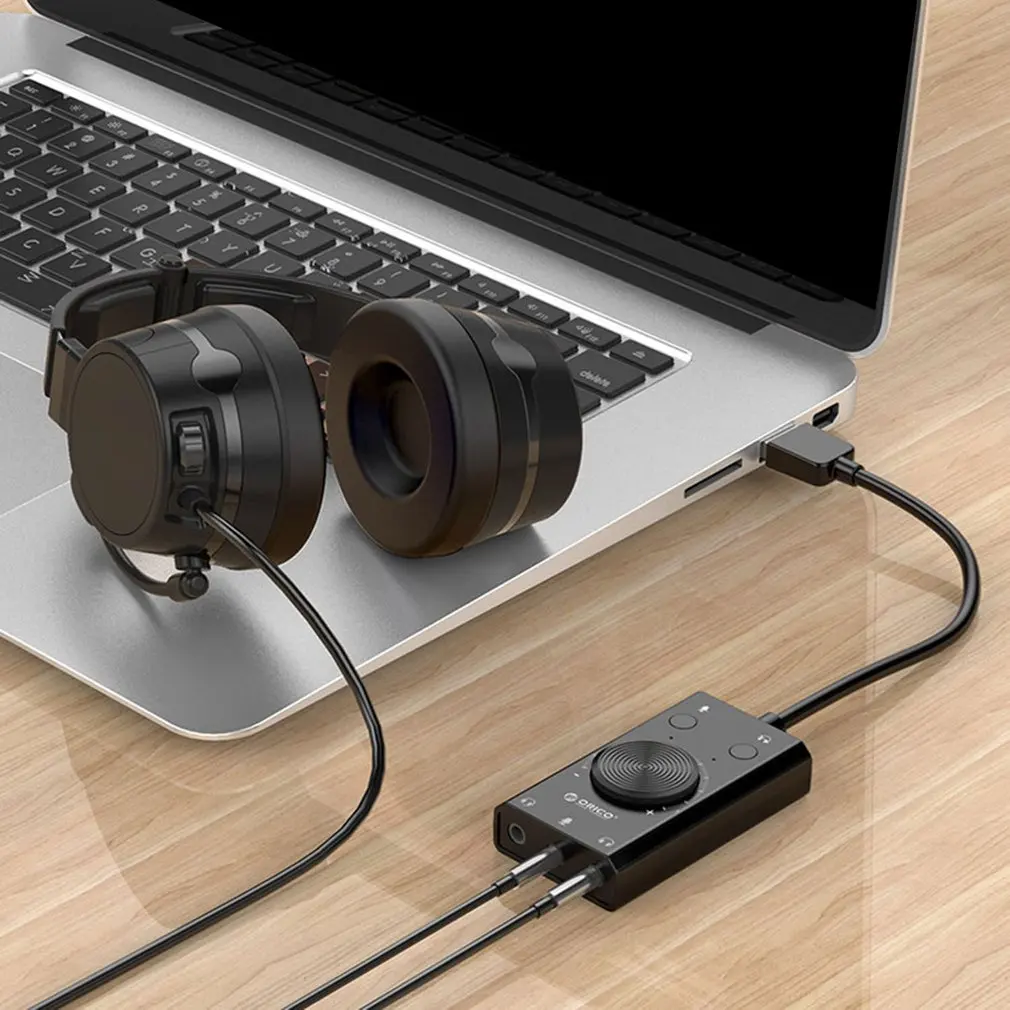 Внешняя USB звуковая карта SC2 стерео микрофон динамик 3 5 мм гарнитура аудио разъем