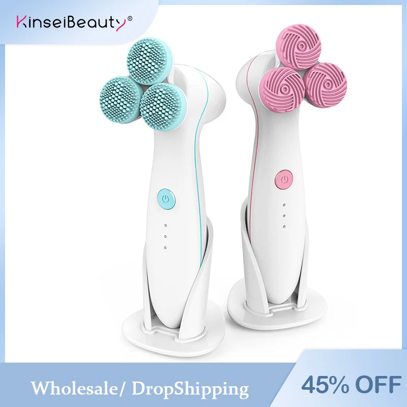 Электрическая Очищающая 3d щетка для лица водонепроницаемая Мягкая силиконовая