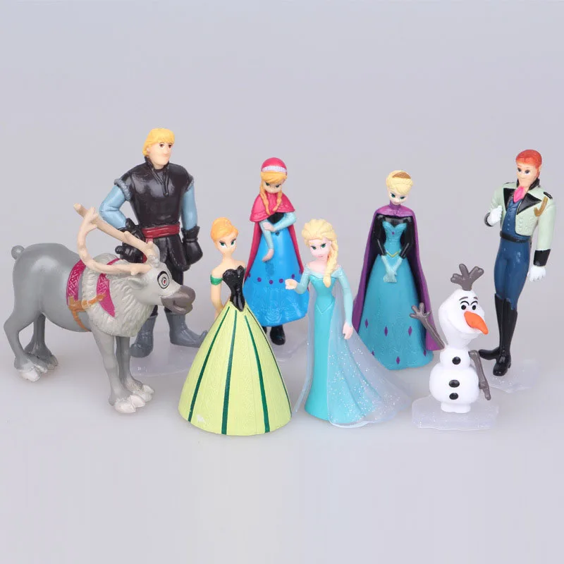 Игрушки Disney 8 шт./компл. 5-9 см замороженная Анна Эльза Кристофф Олаф экшн-фигурки