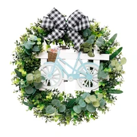 natal 2022 creative round door pendant usa style christmas decoration artificial wreaths for home