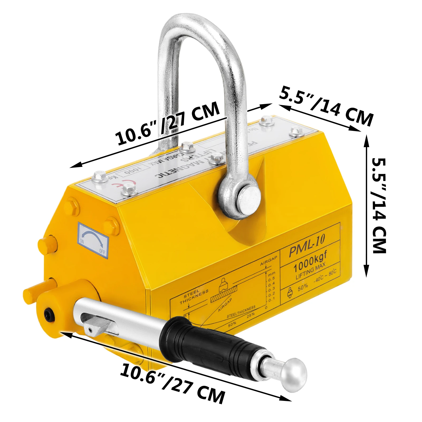

VEVOR Steel Magnetic Parts Lifter 220LBS Heavy Duty Crane Hoist Neodymium Magnetic Lifting Magnet Hoist Shop Crane (100KG)