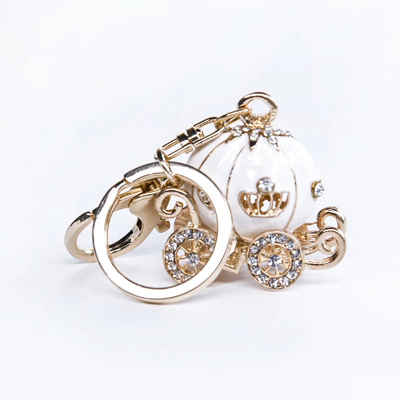 

1pc Pumpkin Carriage Crystal Charm Purse Handbag Car Keyring Keychain Bag Pendant Bag Ornament Bag Accessories