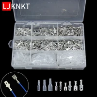 900pcs female male crimp terminals electrical wire connectors insulating sleeve assortment kit spring plug spade 2 84 86 3mm