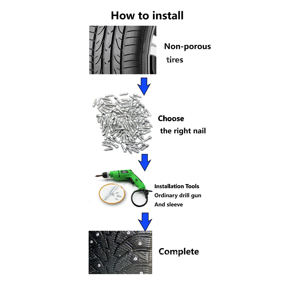 Шипы для зимних шин шипы Нескользящие падения шины колес 100 шт. автомобиля