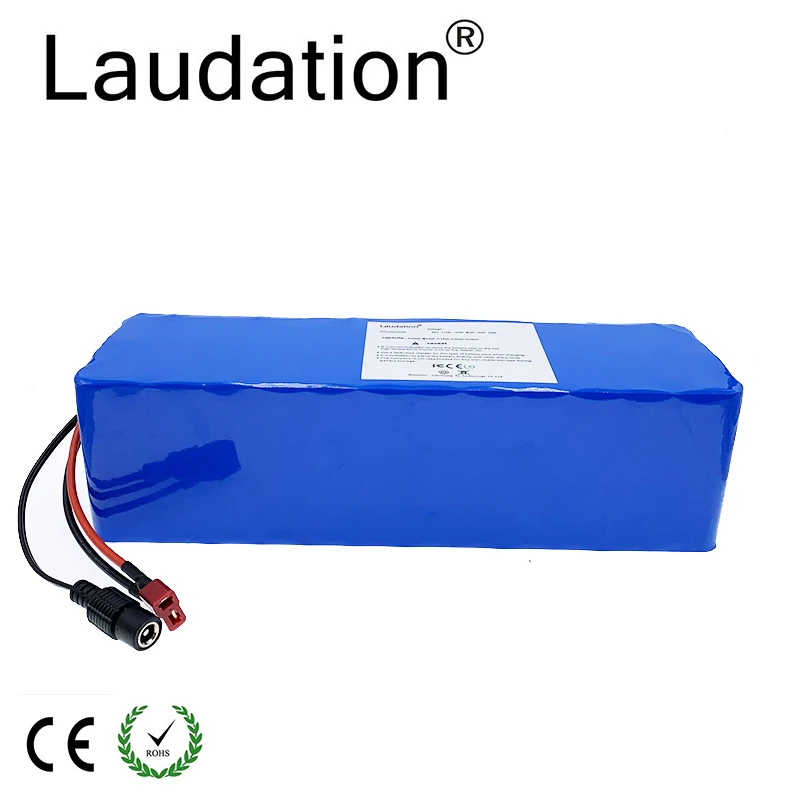 Laudation 48v 10ah батарея для электрического велосипеда 48V 13S 4P с 2A зарядным устройством