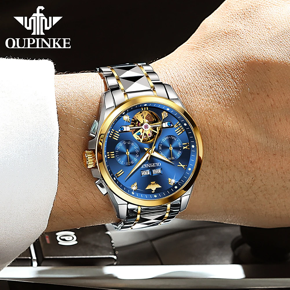 

OUPINKE 3186 Brand Explosive Hollow Business Automatic Mechanical Waterproof Fashion Men's Watch