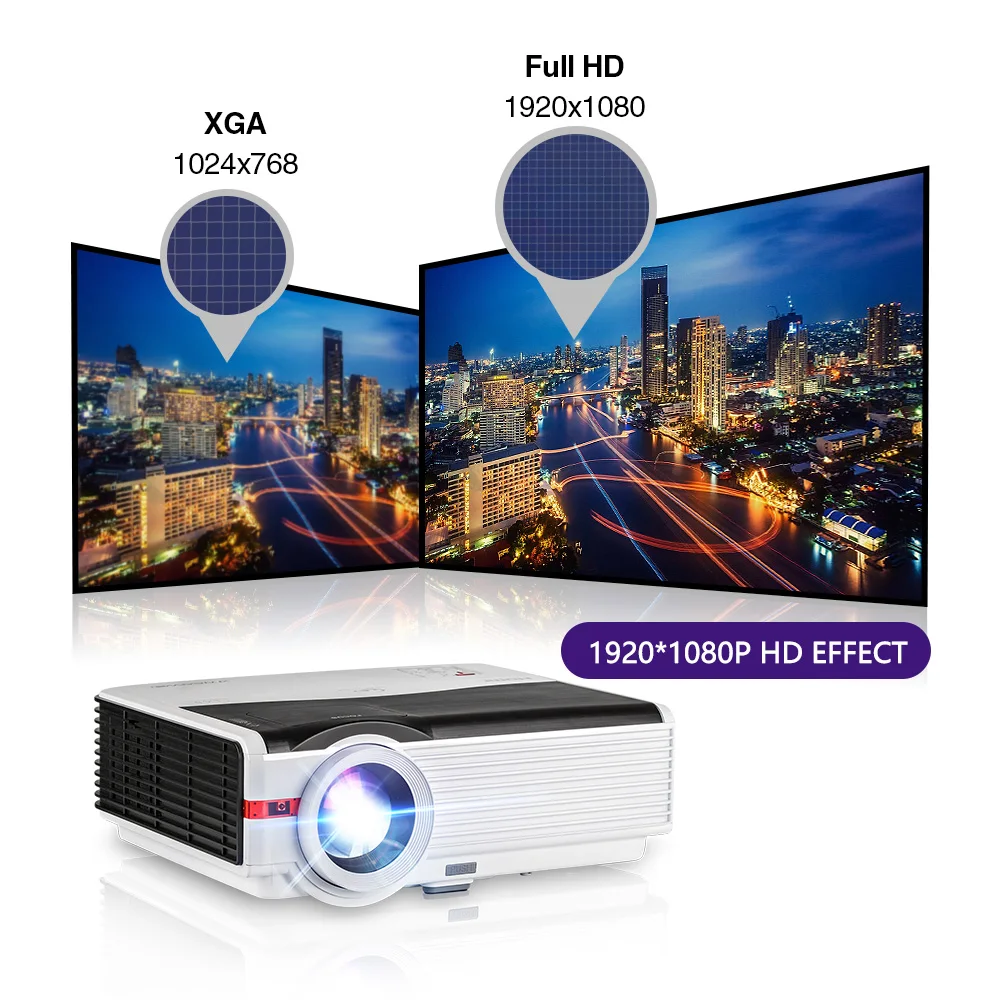 Caiwei A9/A9AB умный Android WiFi lcd светодиодный проектор 1080p домашний кинотеатр 5000 люмен Full HD видео мобильный проектор для смартфонов ТВ