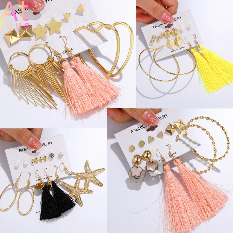 30new Fashion серьги с металлическими кисточками в виде морской звезды набор для