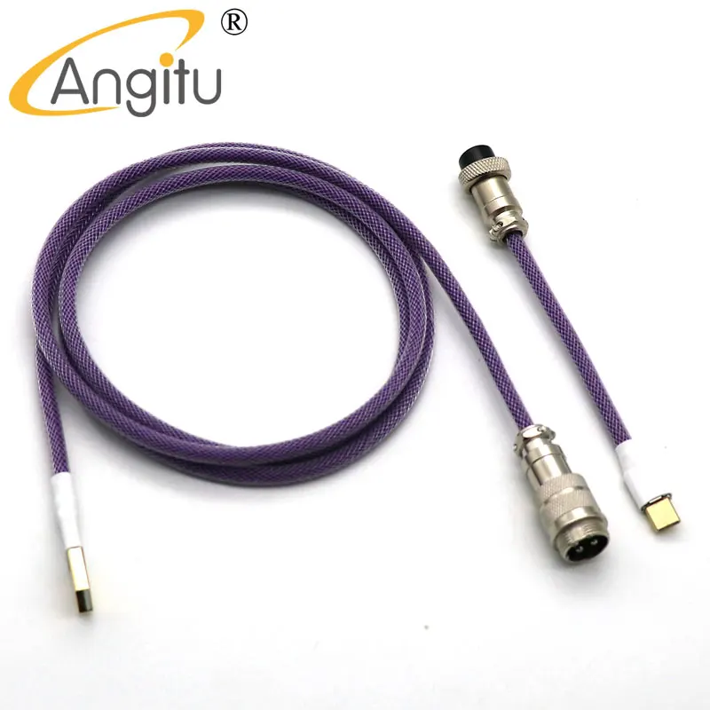 Механическая клавиатура Angitu, кабель типа C, экранированный ПЭТ-кабель, от USB A до Type C, кабель Avaitor с GX12 (art.: 3a386d239a3) - 3a386d239a3