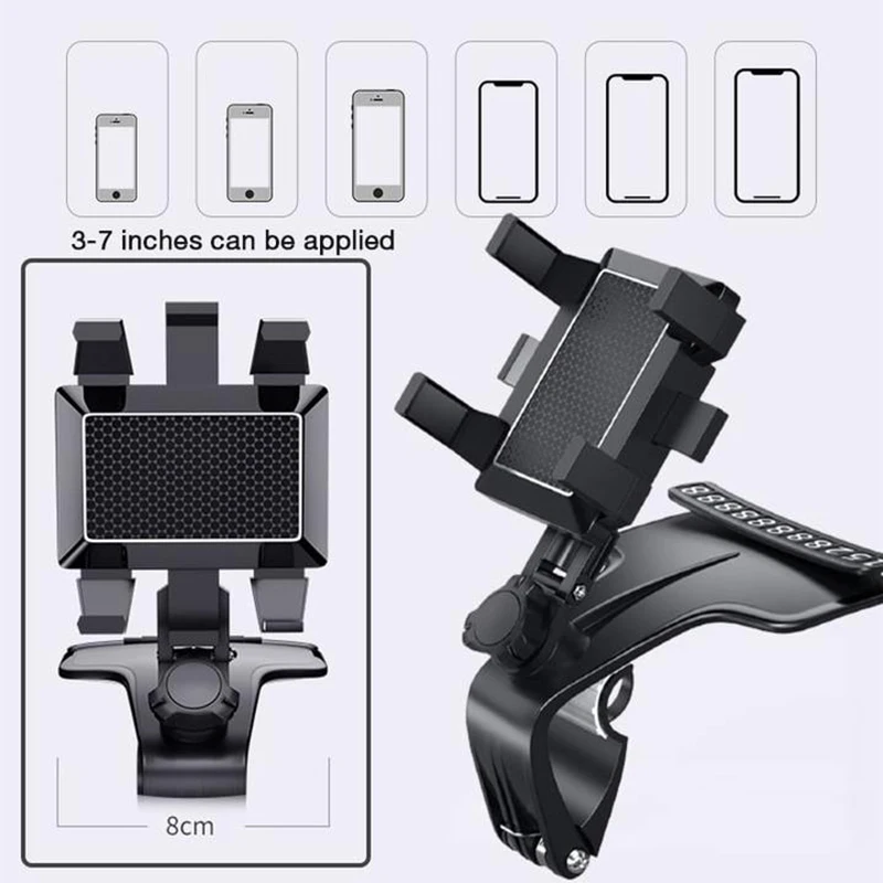 

Car Accessories 360° Mount - Universal Cell Phone Car Dashboard Holder Stand Bracket Clip Rotation For 3-7 Inch Smartphones