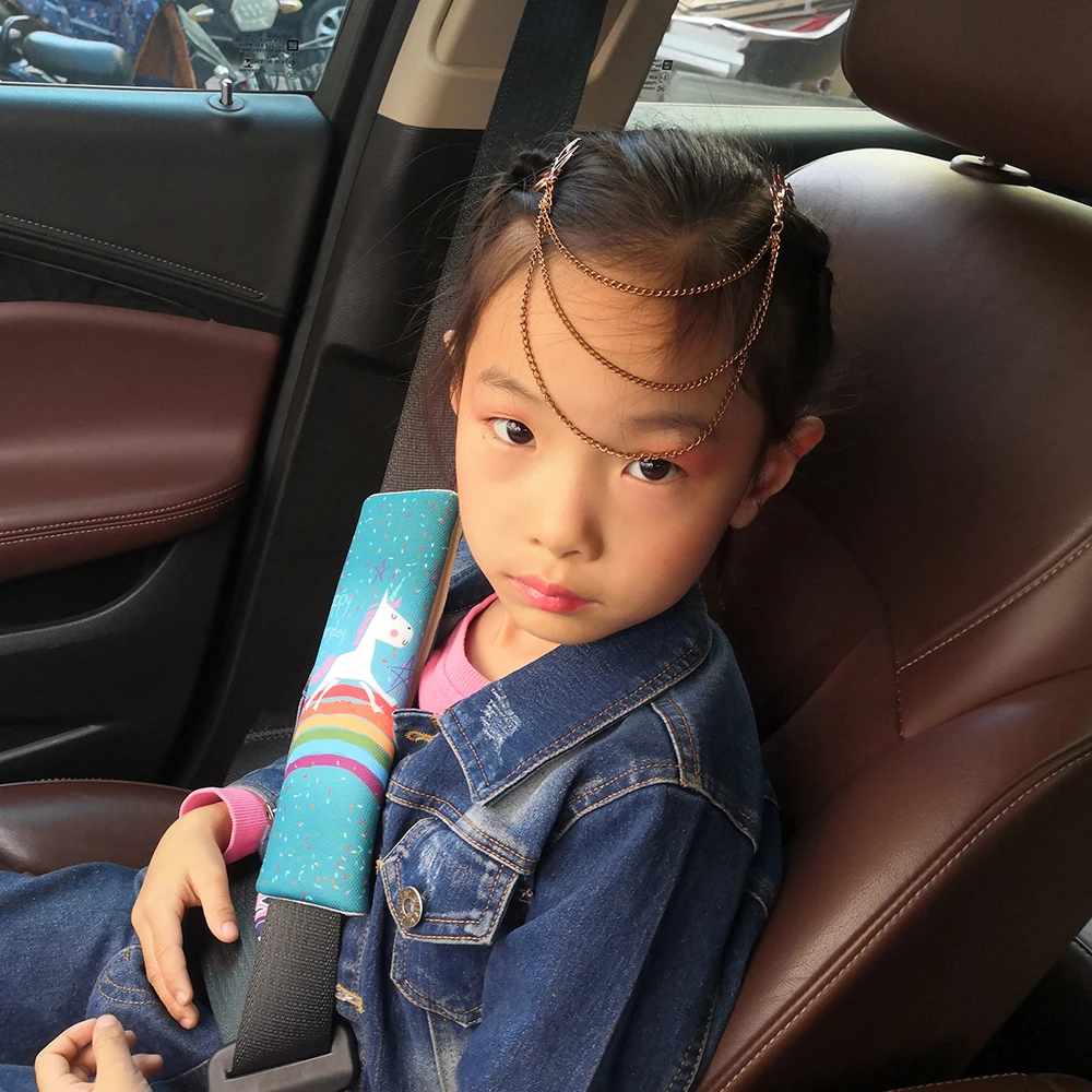 1 Pair/2pieces cute Cartoon Car Sefety Seat Belt cover Cushion Neck Pillow Vehicle Seatbelt Strap Harness Head Pad Cover | Автомобили и