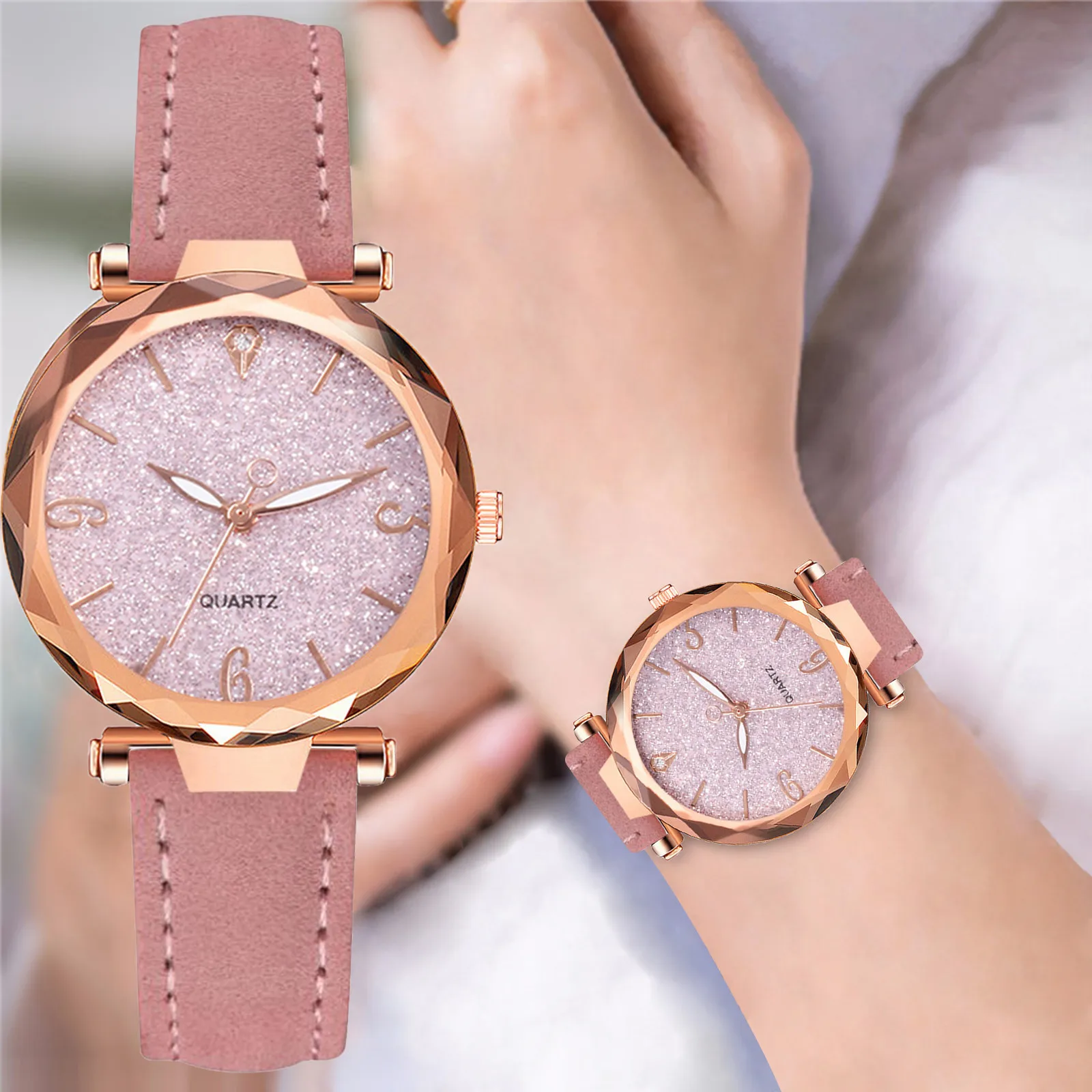 

Luxury Brand Ladies Fashion Starry Sky Watches Quartz Clocks Watches Leather Wristwatches Relogio Feminino Zegarek Damski F5