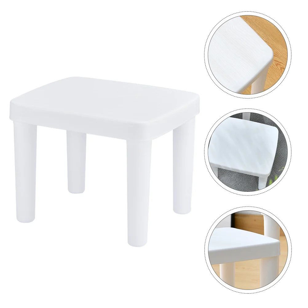 

1Pc Children Low Stool Bathroom Footstool Living Room Anti-skid Stool (White)