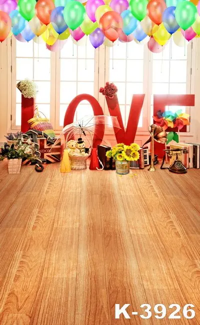 

Photography Backdrop Toy Bears Gift Wooden Floor Background Photo Studio for Lovers Valentine's Day Wedding Photocall