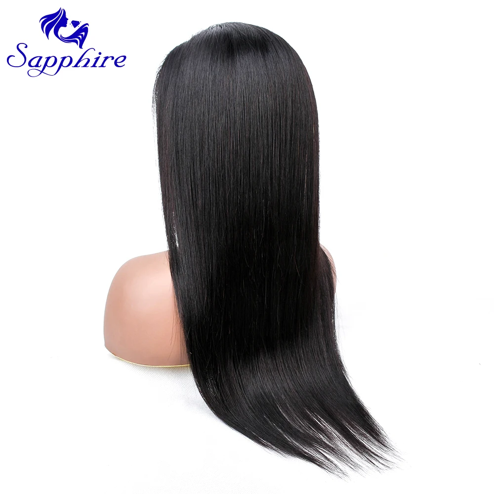 

Sapphire 13x4x2 Lace Front Human Hair Wigs For Black Women Brazilian Straight Closure Wig Pre Plucked Remy Human Hair Wig