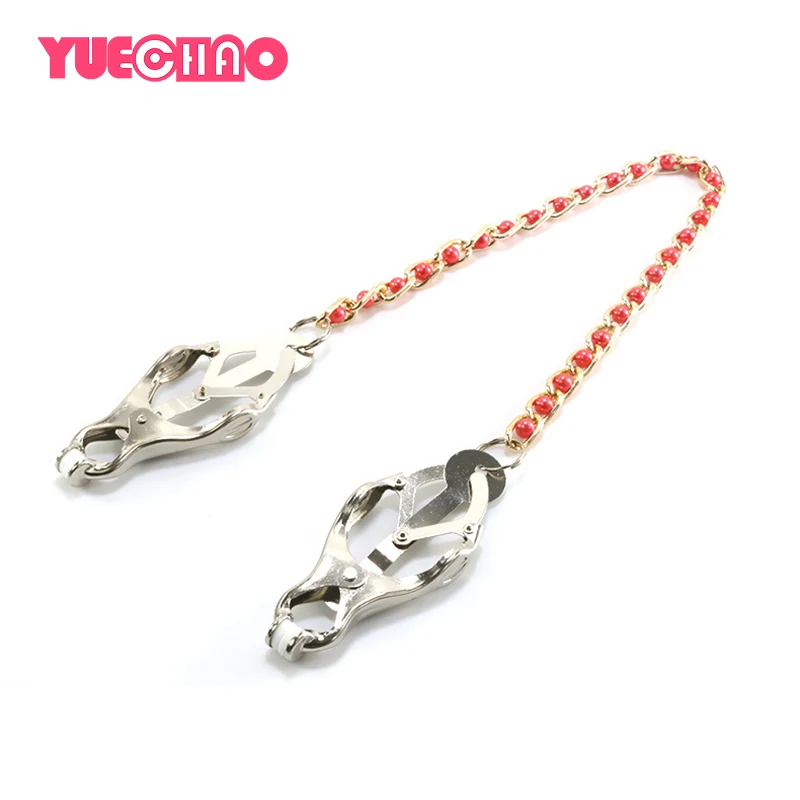 Металлические женские зажимы для грудных сосков с цепными зажимами из