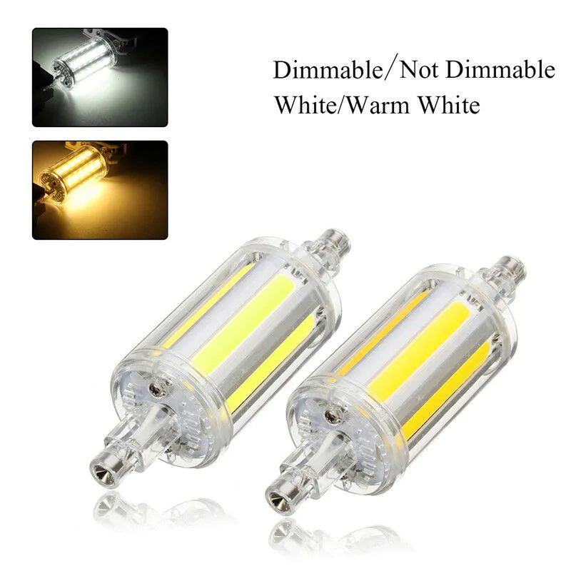 

R7S Aluminum COB 78mm 8W White 85-265V Dimmable LED Flood Light J78 COB Spotlight Corn Bulb Lamp Home Light