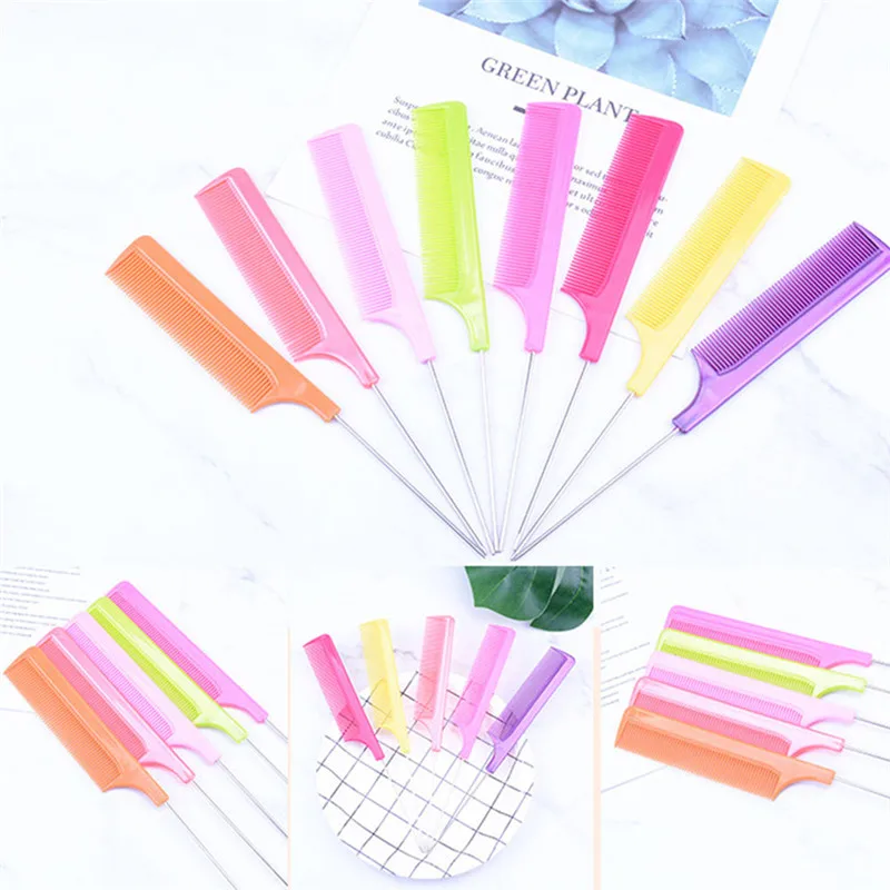 Модная черная Расческа с тонкими зубьями металлическая шпилька Антистатическая