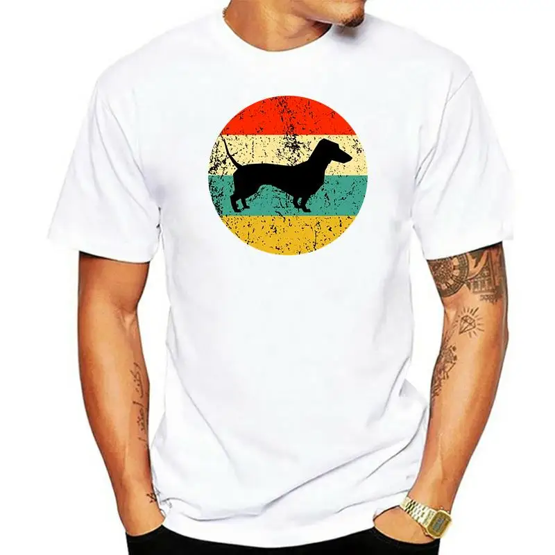 

Dachshund Shirt - Vintage Retro Weiner Dog Doxen Men'S T-Shirt - Dog Icon Shirt Slim Fit Tee Shirt