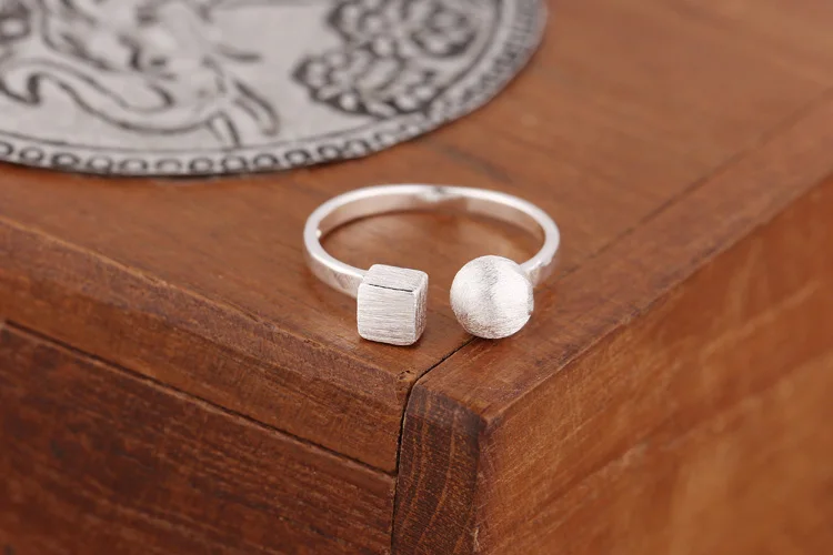 Винтажные серебряные кольца Kindey в стиле ретро с кубом для женщин обручальные